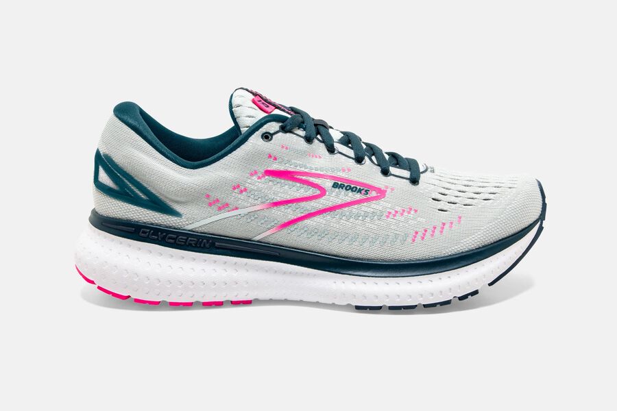 Brooks Running Shoes - Glycerin 19 Road Womens - White/Pink - XWH-680471